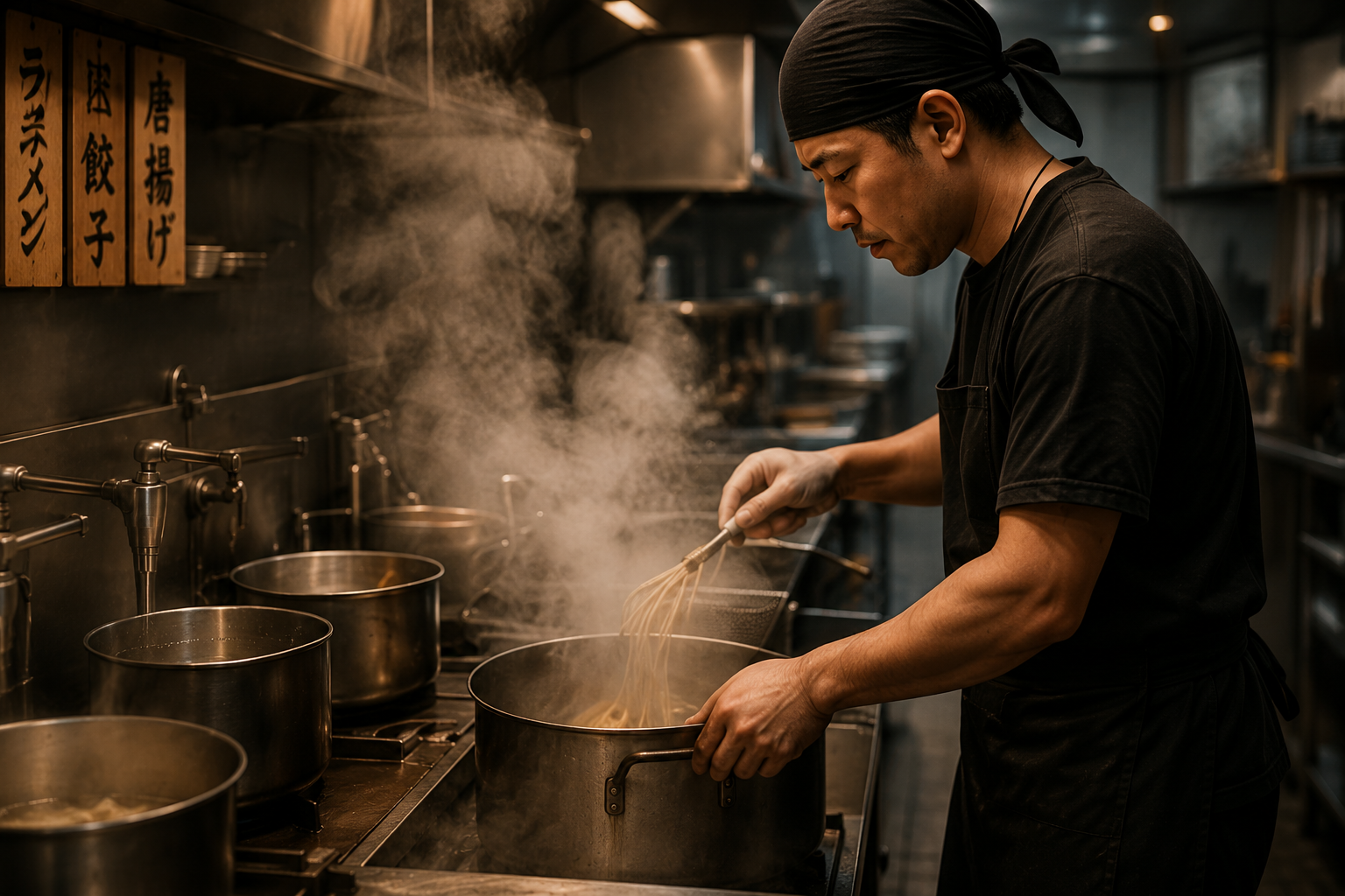 Chef preparing ramen